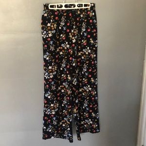 Wide leg floral pants
